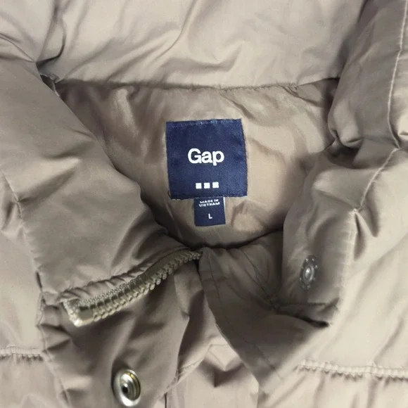 Gap Vest Women L Brown Puffer Zip Up Solid - Picture 7 of 14